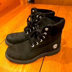 Black Velvet/Suede Timberland Boots